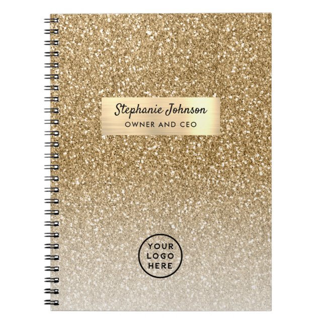 Cuaderno Clásico Logo de CEO Jefa Dama Lujo Brillante (Frente)