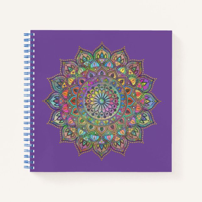 Cuaderno Clásico Mandala Colorido Estilo India 1 (Anverso)