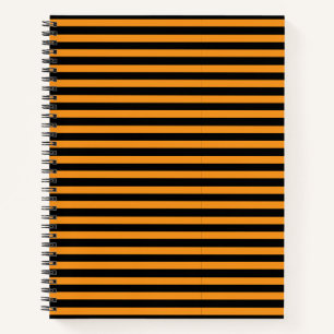 Cuaderno Clásico Moderno de Rayas Negras y Naranja