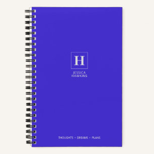 Cuaderno Clásico Monograma Azul Eléctrico
