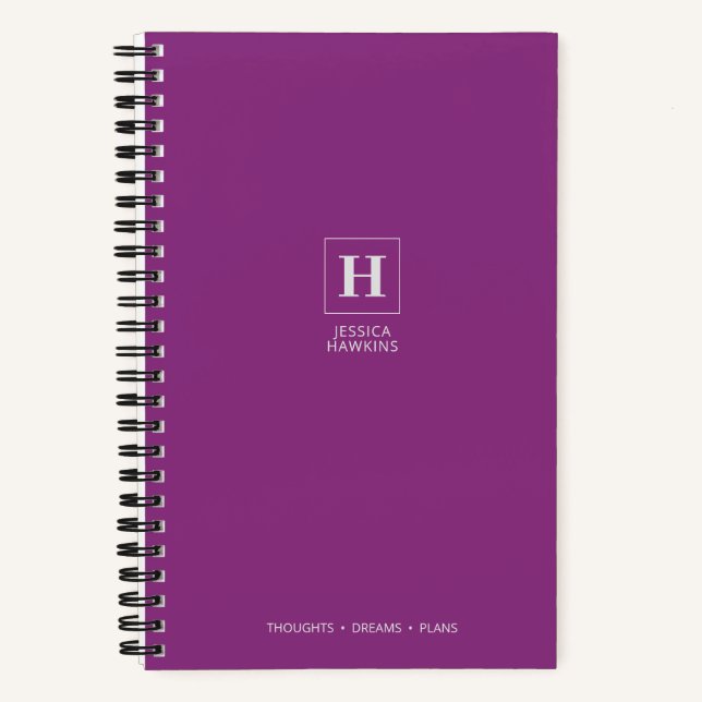 Cuaderno Clásico Monograma Frambuesa (Anverso)