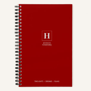 Cuaderno Clásico Monograma Rojo Carmesí