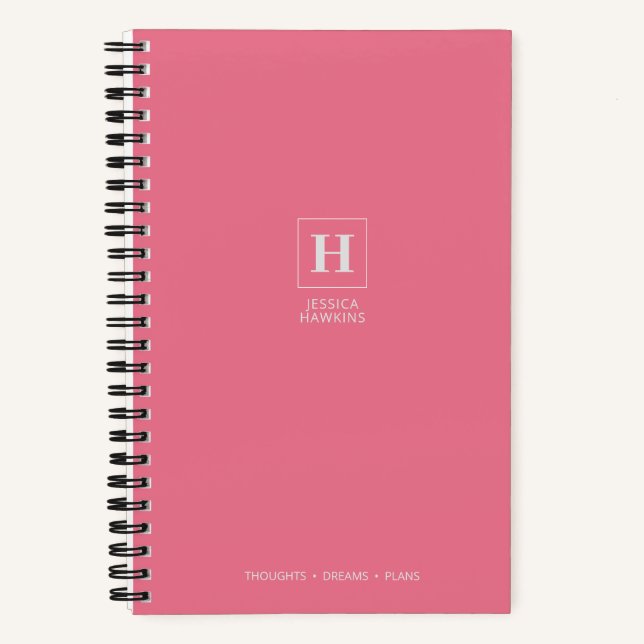 Cuaderno Clásico Monograma Rosa Chicle (Anverso)