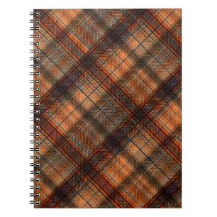 Cuaderno Clásico negro naranja marrón escocés