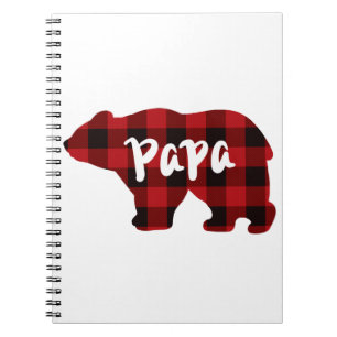 Cuaderno Clásico rojo de yeso negro Poppy bear regalo para