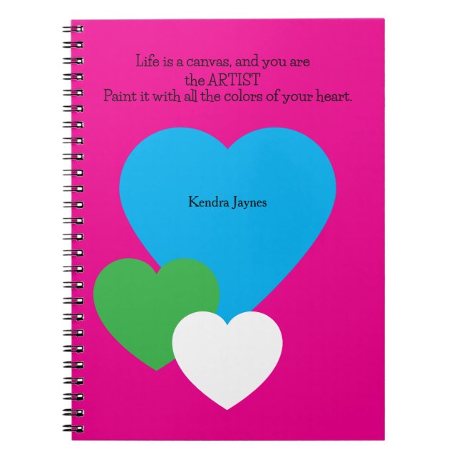 Cuaderno clásico rosa con corazones (Frente)