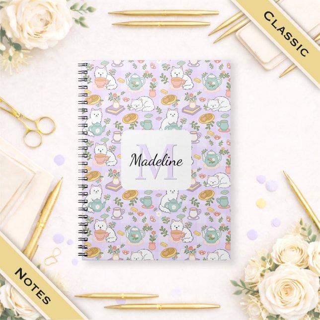 Cuaderno Clásico Té y Gatos Bibliófilos (Subido por el creador)