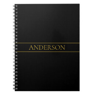 Cuaderno Clásico Texto y Líneas de Oro Personalizables