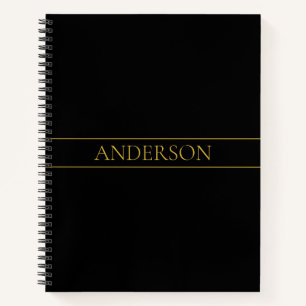 Cuaderno Clásico Texto y Líneas de Oro Personalizables