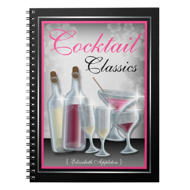 Cuaderno Clásicos de cóctel - Equipo portátil de recetas de (Frente)