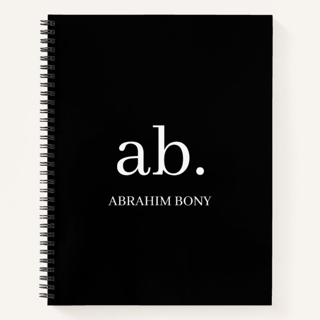 Cuaderno Classic Minimalist Black & White Monogram (Anverso)