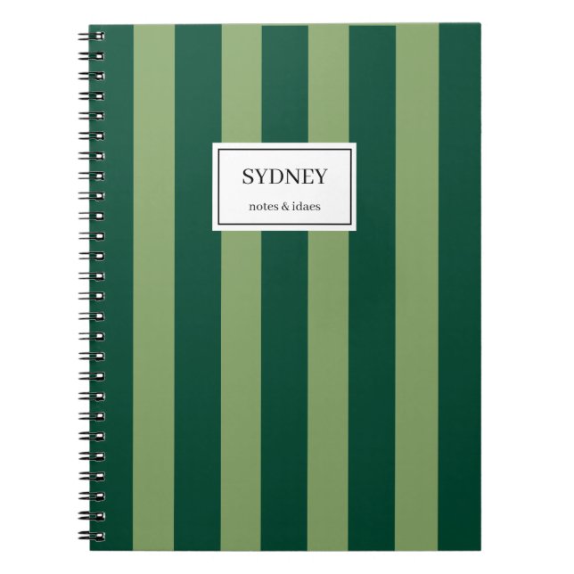 Cuaderno Classic Striped Notebook Custom Name Journal  (Frente)