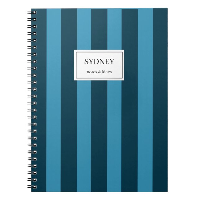 Cuaderno Classic Striped Notebook Custom Name Journal  (Frente)