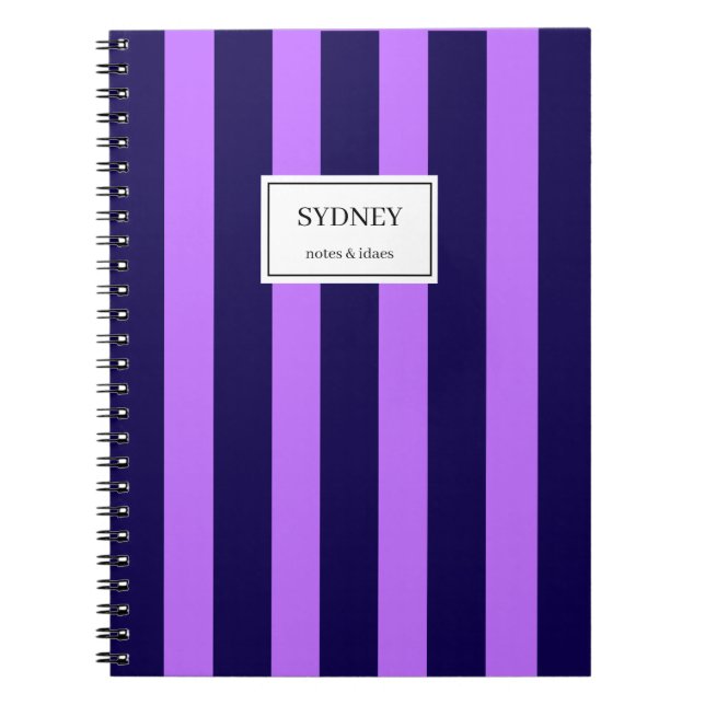 Cuaderno Classic Striped Notebook Custom Name Journal  (Frente)