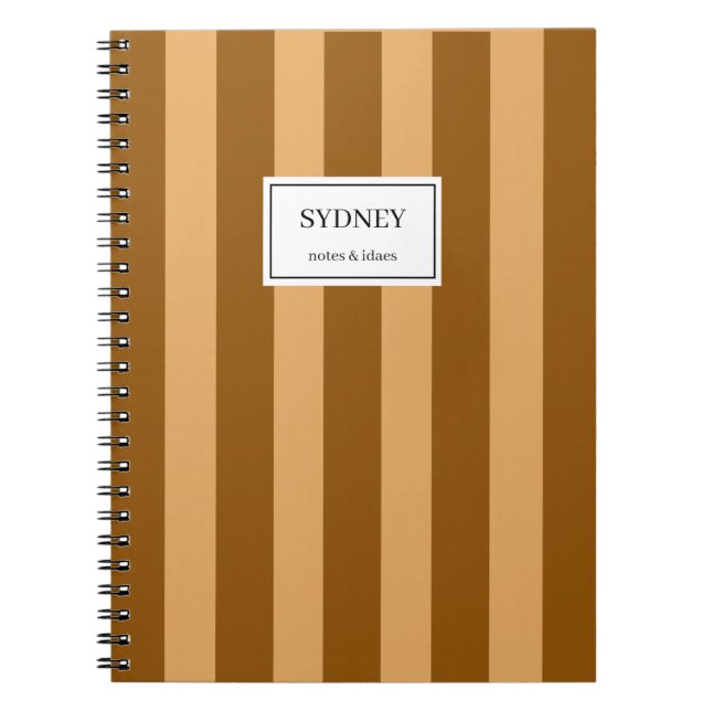 Cuaderno Classic Striped Notebook Custom Name Journal  (Frente)