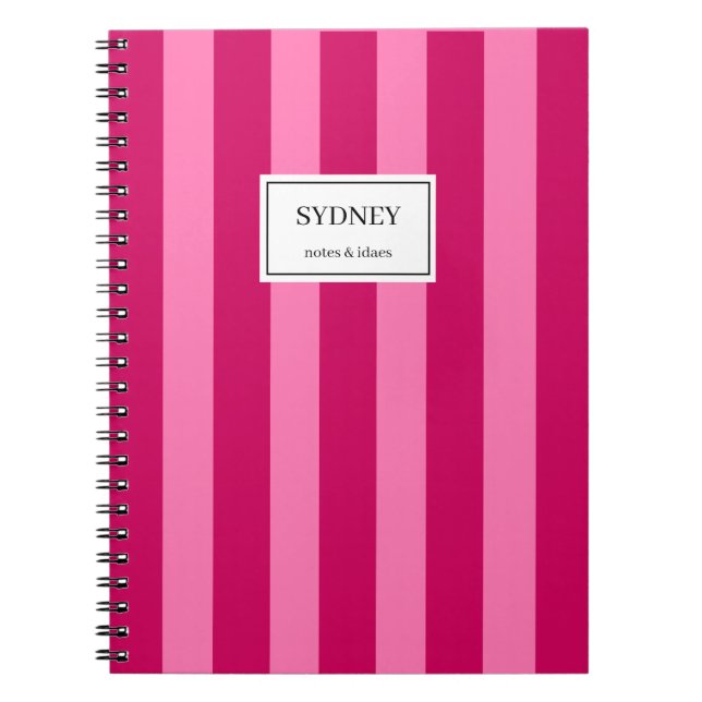 Cuaderno Classic Striped Notebook Custom Name Journal  (Frente)