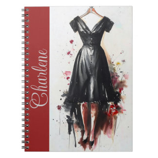 Cuaderno Classic Vintage Victorian Black and White Dress