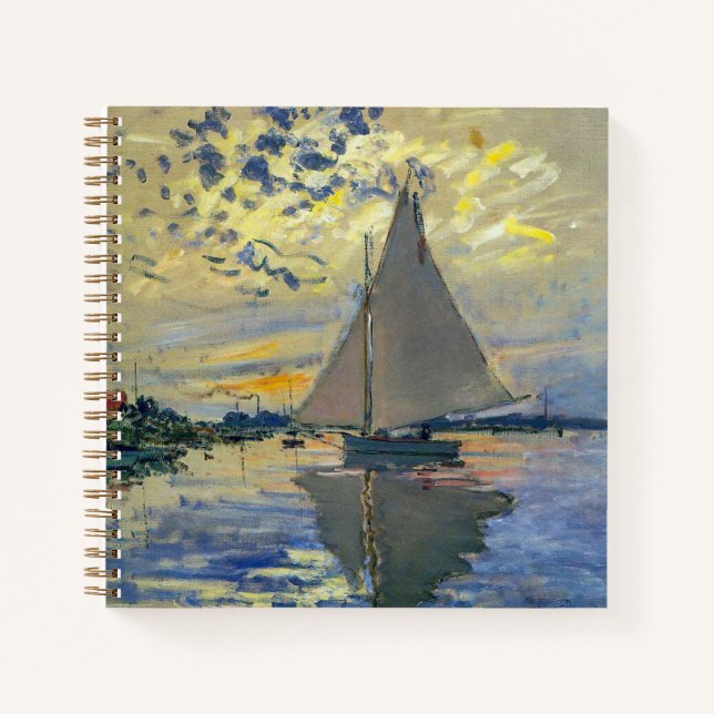 Cuaderno Claude Monet - Barco de vela en Le Petit-Gennevill (Anverso)