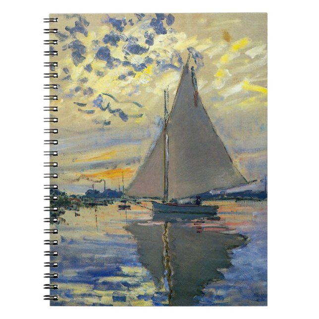 Cuaderno Claude Monet - Barco de vela en Le Petit-Gennevill (Frente)