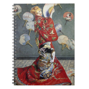 Cuaderno Claude Monet Camille con kimono japonés rojo Arte