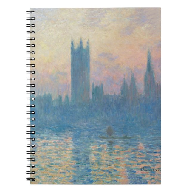 Cuaderno Claude Monet Casas del Parlamento Puesta de sol (Frente)
