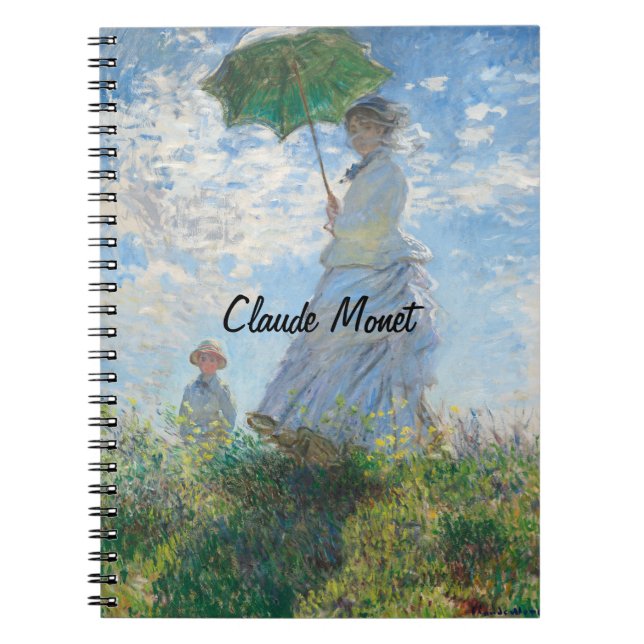 Cuaderno Claude Monet, mujer con parasol, Madame Monet (Frente)