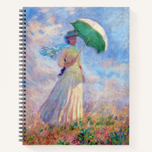 Cuaderno Claude Monet - Mujer con un Parasol mirando a la d
