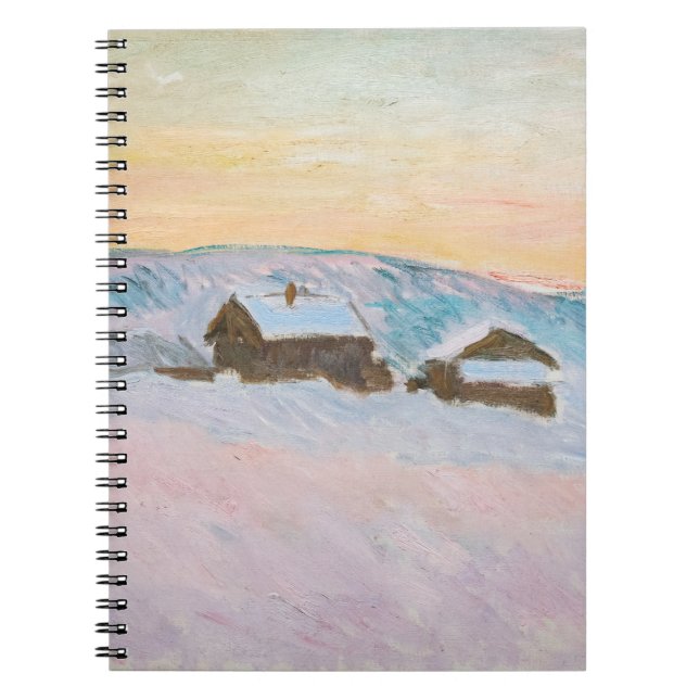 Cuaderno Claude Monet - Paisaje noruego, casas azules (Frente)