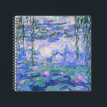 Cuaderno Claude Monet Water relaja arte impresionista franc<br><div class="desc">Claude Monet Water Lilies es una colección de aproximadamente 250 pinturas al óleo del impresionista francés Claude Monet. Los cuadros representan el florido jardín de Monet en Giverny.</div>