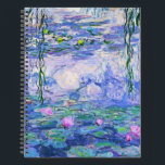 Cuaderno Claude Monet Water relaja arte impresionista franc<br><div class="desc">Claude Monet Water Lilies es una colección de aproximadamente 250 pinturas al óleo del impresionista francés Claude Monet. Los cuadros representan el florido jardín de Monet en Giverny.</div>