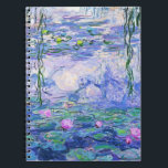 Cuaderno Claude Monet Water relaja arte impresionista franc<br><div class="desc">Claude Monet Water Lilies es una colección de aproximadamente 250 pinturas al óleo del impresionista francés Claude Monet. Los cuadros representan el florido jardín de Monet en Giverny.</div>