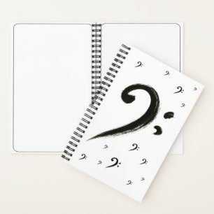 Cuaderno Clave de Fa Minimalista – Símbolo de Música con Pi