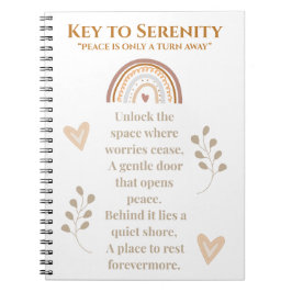 Cuaderno Clave para el Diario de serenidad | Portátil inspi