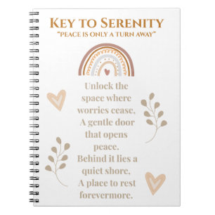 Cuaderno Clave para el Diario de serenidad   Portátil inspi