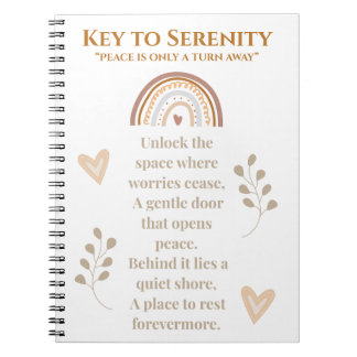 Cuaderno Clave para el Diario de serenidad | Portátil inspi