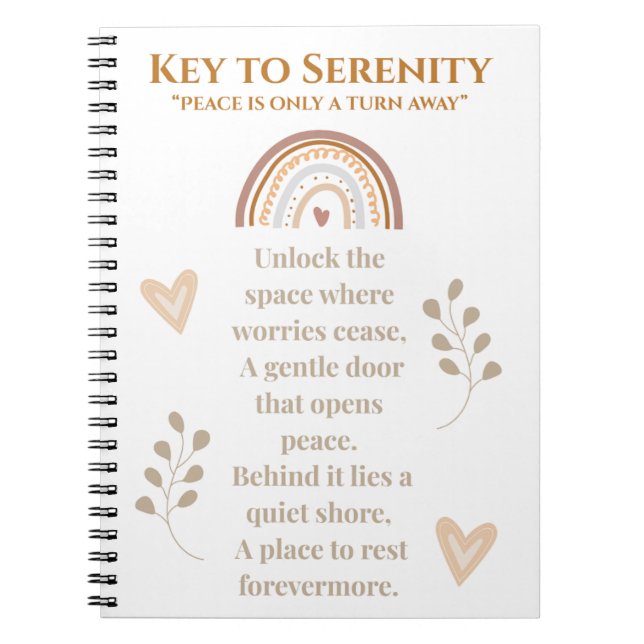 Cuaderno Clave para el Diario de serenidad | Portátil inspi (Frente)