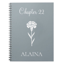 Cuaderno Clavel de Año Personalizado Flor de Cumpleaños de 