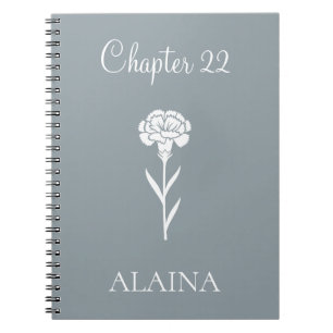 Cuaderno Clavel de Año Personalizado Flor de Cumpleaños de