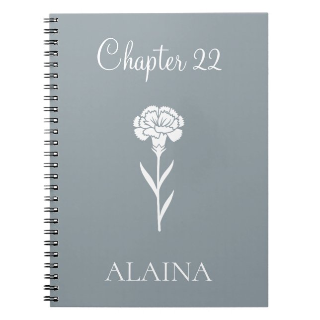 Cuaderno Clavel de Año Personalizado Flor de Cumpleaños de  (Frente)