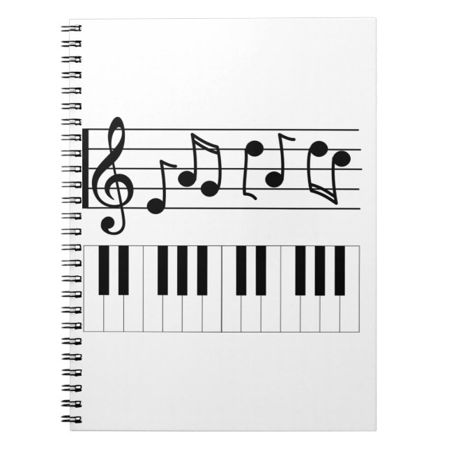 Cuaderno Claves de piano y notas musicales (Frente)