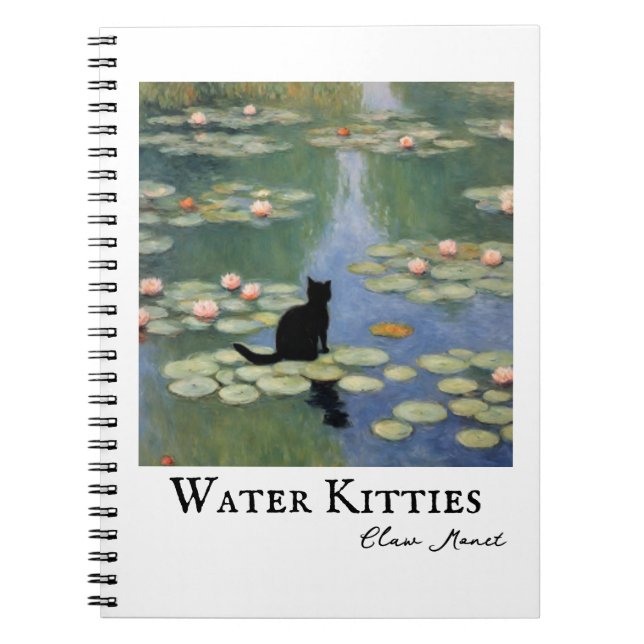Cuaderno Claw Monet Water Lilies Cat Pond (Frente)