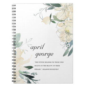 CUADERNO CLEAN ELEGANTE MARFÓN BLANCO VERDE COLOR DE AGUA F