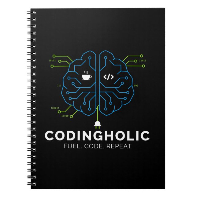 Cuaderno Clean Tech Brain Coding Notebook Design For Coders (Frente)