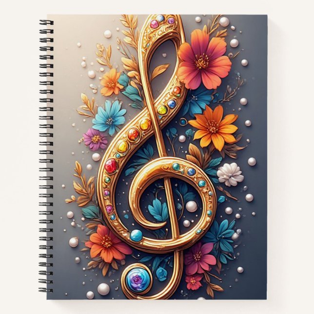 Cuaderno Clef de sol floral (Anverso)