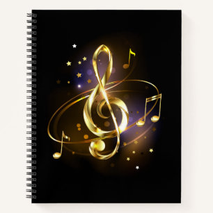 Cuaderno Clef Musical de Triple Corchea de Oro