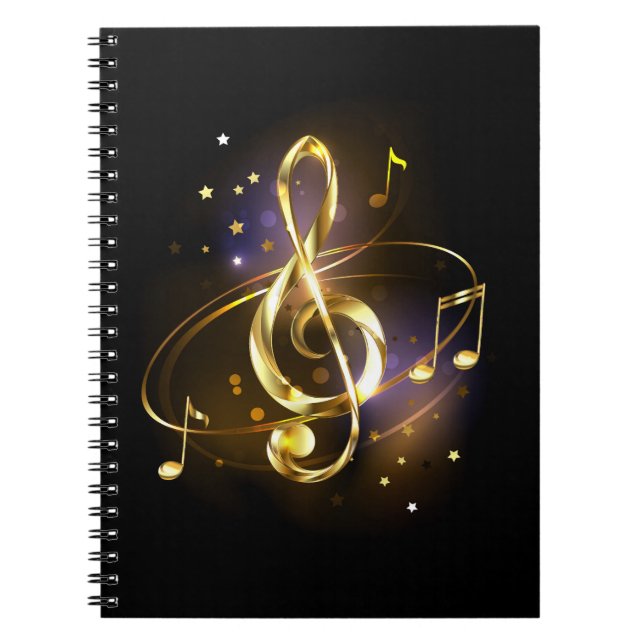 Cuaderno Clef Musical de Triple Dorado (Frente)