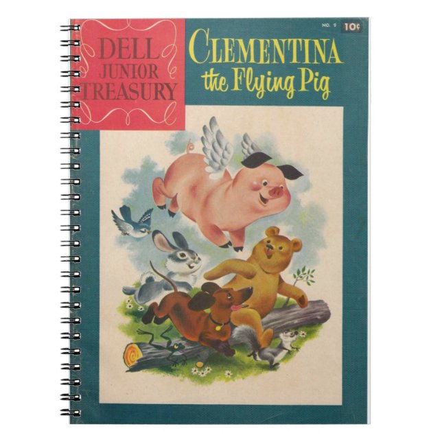 Cuaderno Clementina - Cerdo volador - Historietas retro - F (Frente)