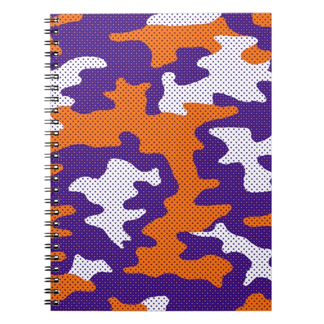 Cuaderno Clemson-Inspired Orange & Purple Tiger Camo (Frente)