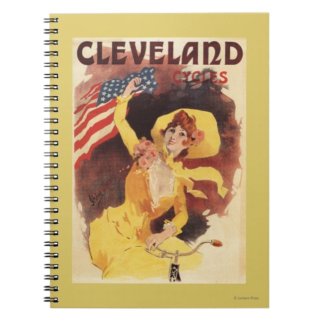 Cuaderno Cleveland cicliza a Chica estadounidense en amaril (Frente)
