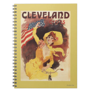 Cuaderno Cleveland monta en bicicleta al chica americano en